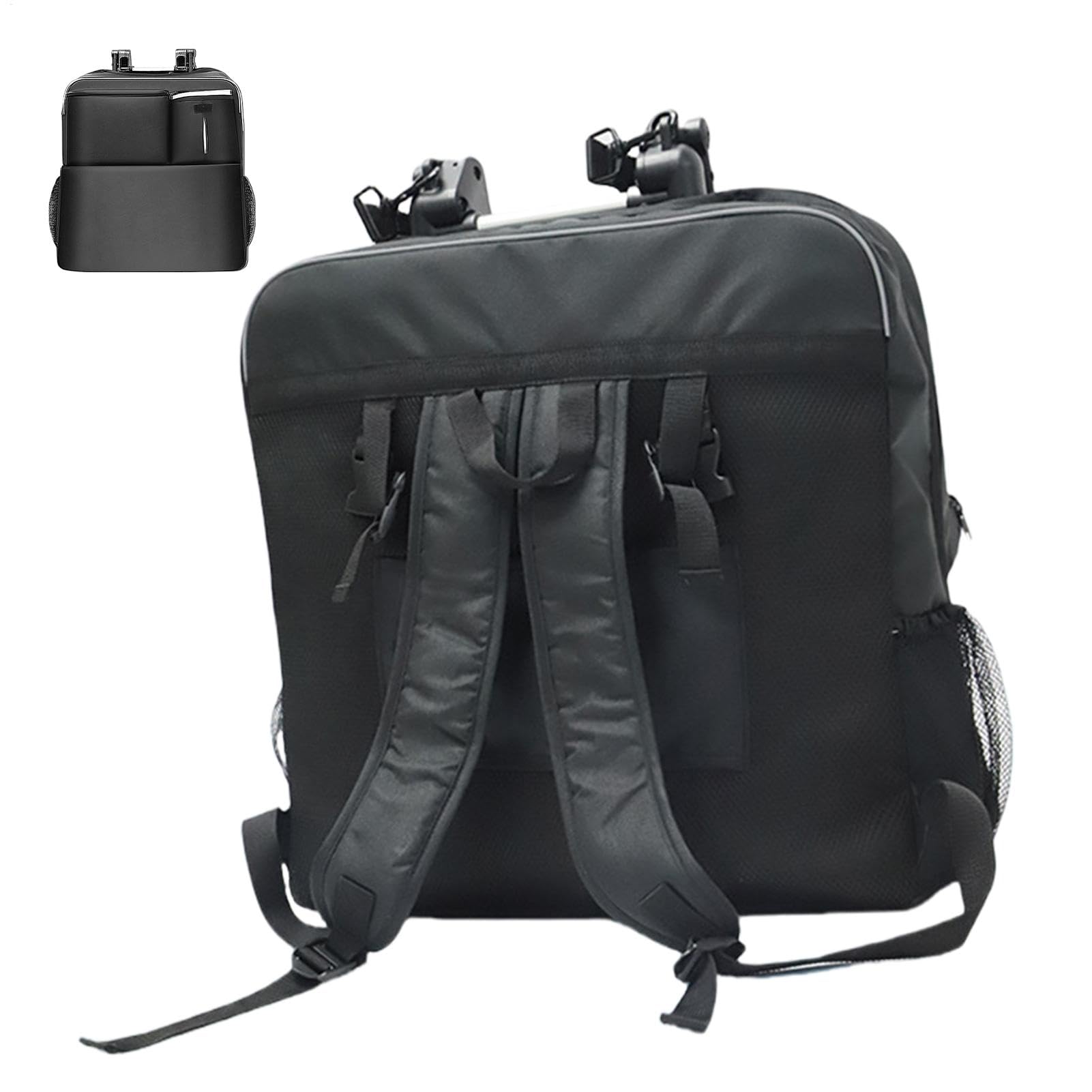 Funda de transporte de viaje, de lona plegable, correa de mochila, de cochecito, solución de almacenamiento versátil, resistente y plegable, 46 x 48 x 18 cm, para viajes en avión, Atributo | Almacenamiento de de avión, accesorios para el asiento para el a