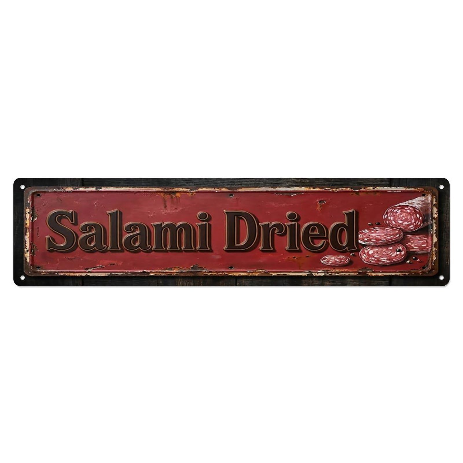Vintage Salami Dried Spicy Farmhouse Metal Tin Sign