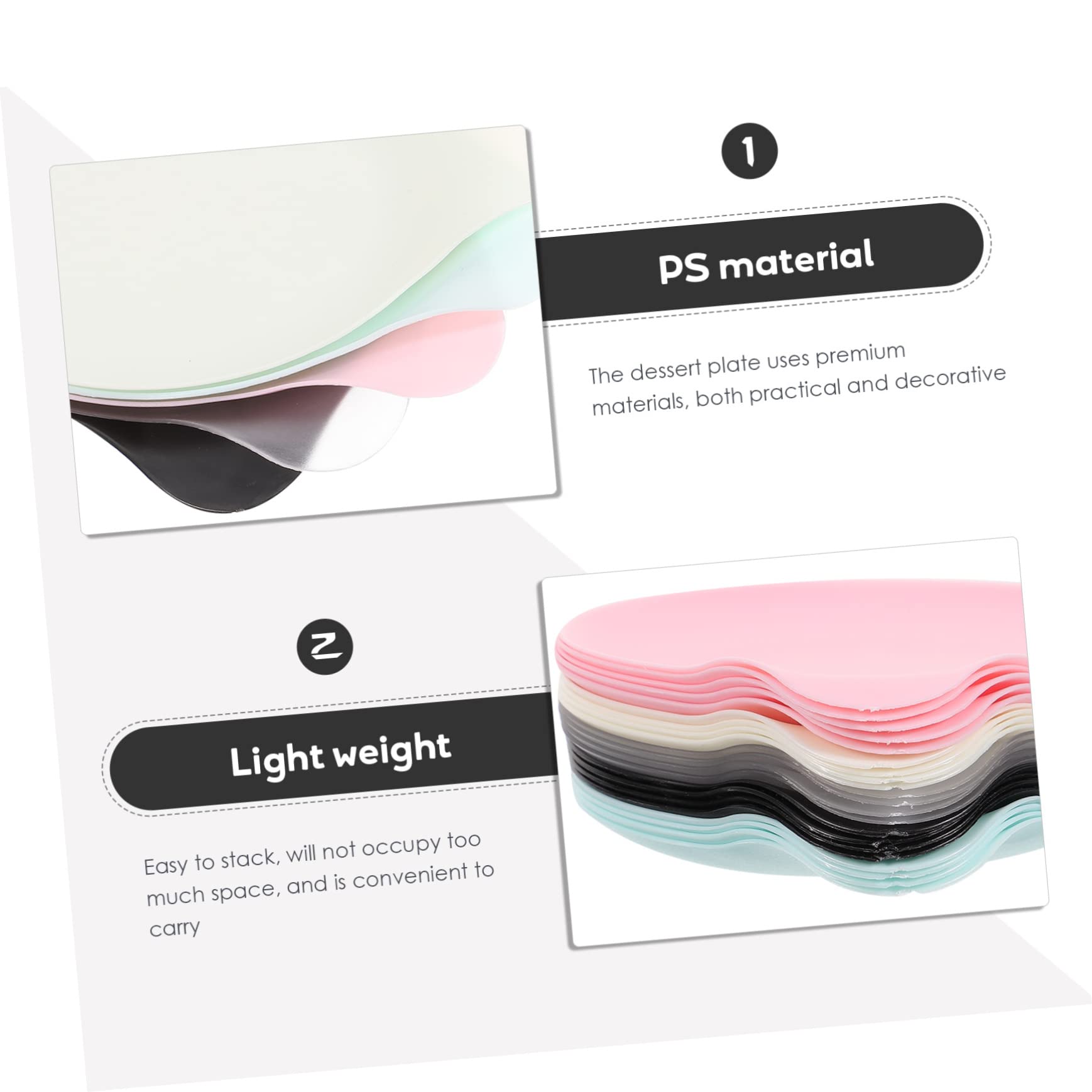 FOMIYES 50pcs Dripping Spoon Dessert Plate Cake Pan Birthday Dessert Favors Sundae Party Plates Trinket Tray One Time Dessert Plates Cake Plate for Dessert Birthday Dessert Tableware