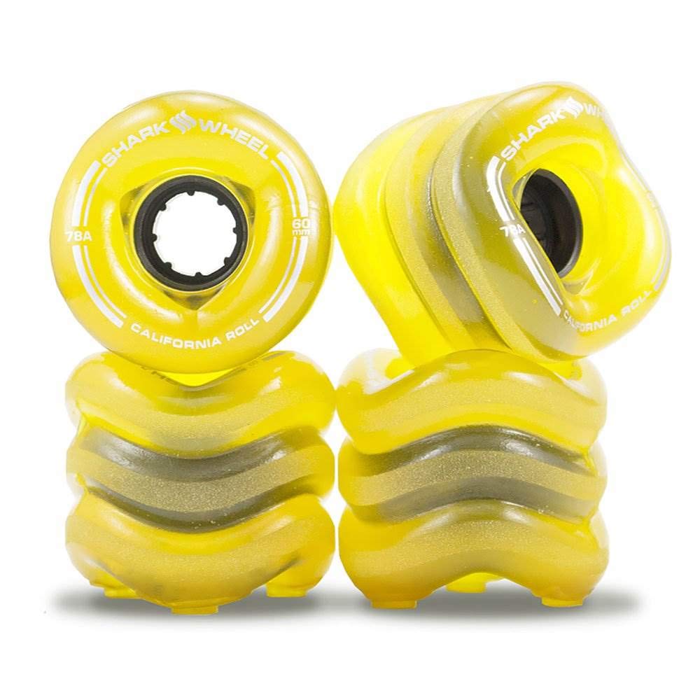 Shark Wheel California Roll Roues de skateboard tout terrain 60 mm 78a, ambre
