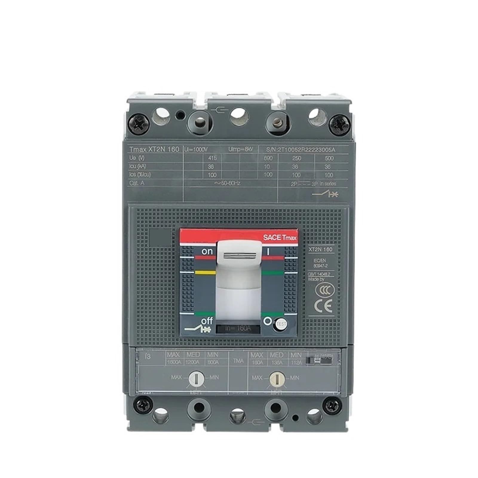 Disjoncteur MCCB XT1S160 TMD32/450 FFC 3P pour boîtier modulaire triphasé