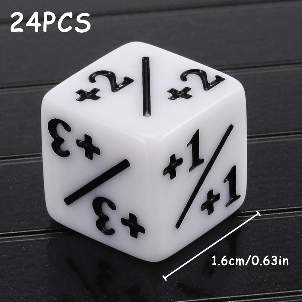 24 Pieces MTG Dice CountersToken Dice Combo D6 Dice Set Compatible with Magic The Gathering, CCG, Card Game Accessories