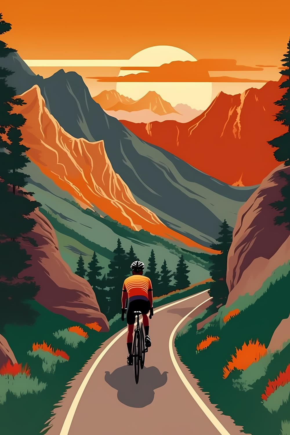 DIY 5D Diamond Painting Kits for Adults Mountain Bike Illustration Sports Diamond Painting Diamond Art Kits Gem Art Kits for Gift Home Wall Decor 8x12 inch