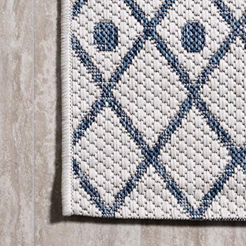 JONATHAN Y Boho Moroccan Indoor Outdoor Runner Rug 2X10 Ivory/Navy, Casual for Backyard, Patio, Porch, Easy-Cleaning, High Traffic, Pet-Friendly, Non-Shedding (SMB123B-210) - Image 3