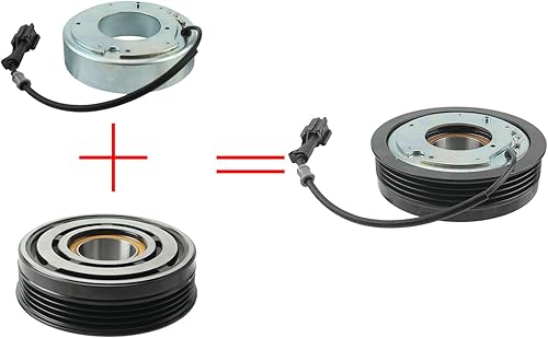 Miniatura 3 de AUTOKAY Kit de montaje de embrague del compresor de CA Juego de bobinas de polea compatible con Subaru Forester Impreza 2.0L 2.5L 2008-2014