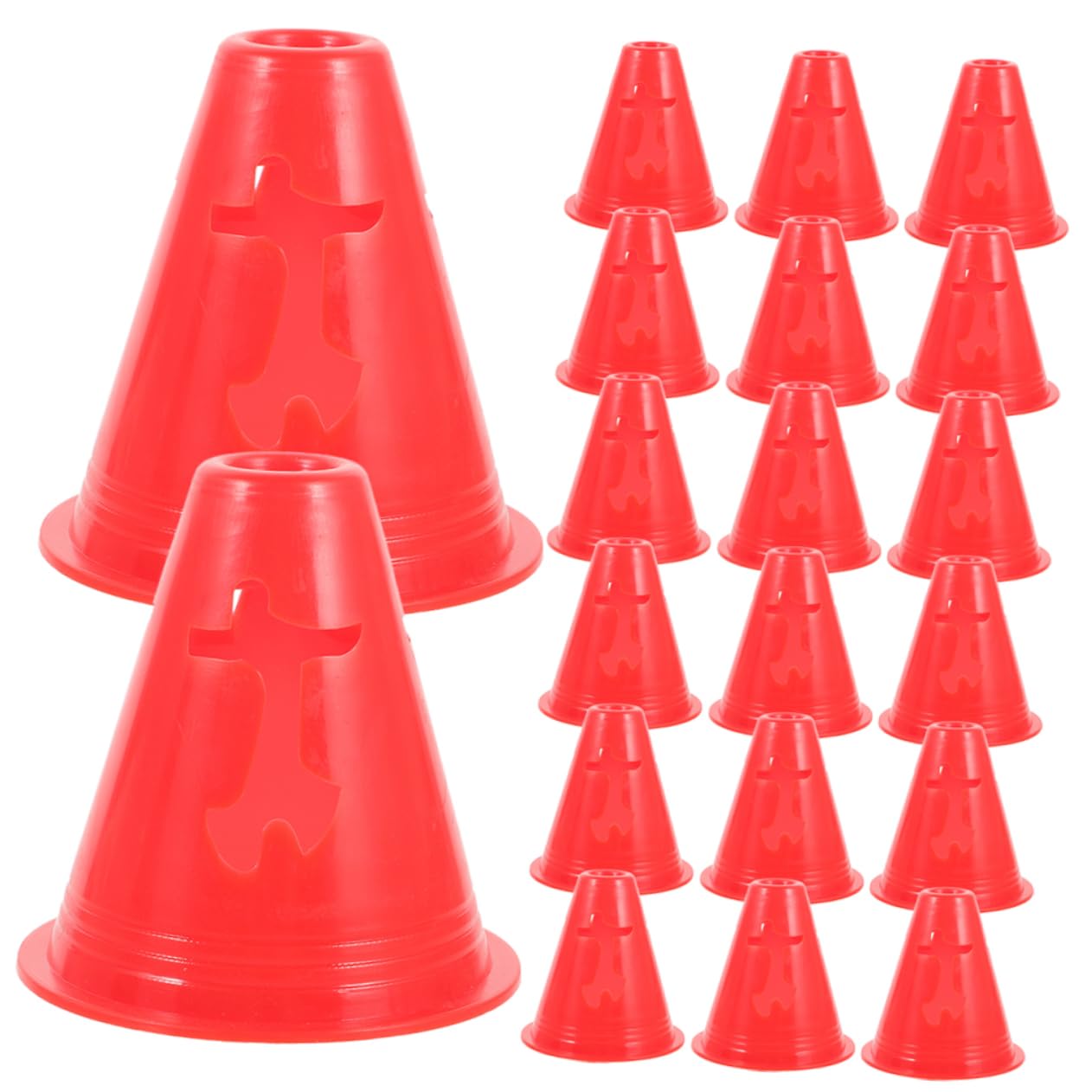 Kisangel Conos para Deportes Conos De Disco De Fútbol Conos para La Practica De Futbol Conos De Futbol Conos De Colores Conos Numerados Educación Física Rojo