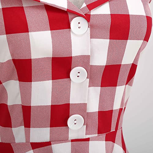 Image of Women Vintage Spaghetti Strap Cami 1950s Polka Dot Rockabilly Swing Dress Casual Boho Floral Print Cocktail Tea Party Dress