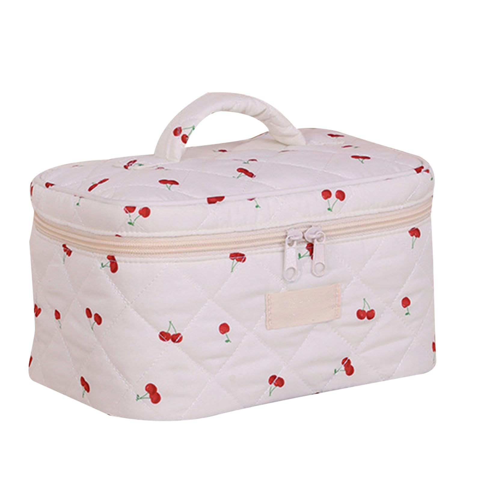 Xjdzineq Bowknot Quilted Makeup Bag Large Capacity Travel Cosmetic Storage Solution for Women and Ladies Aesthetic Designs Women ' s Makeup Organizers