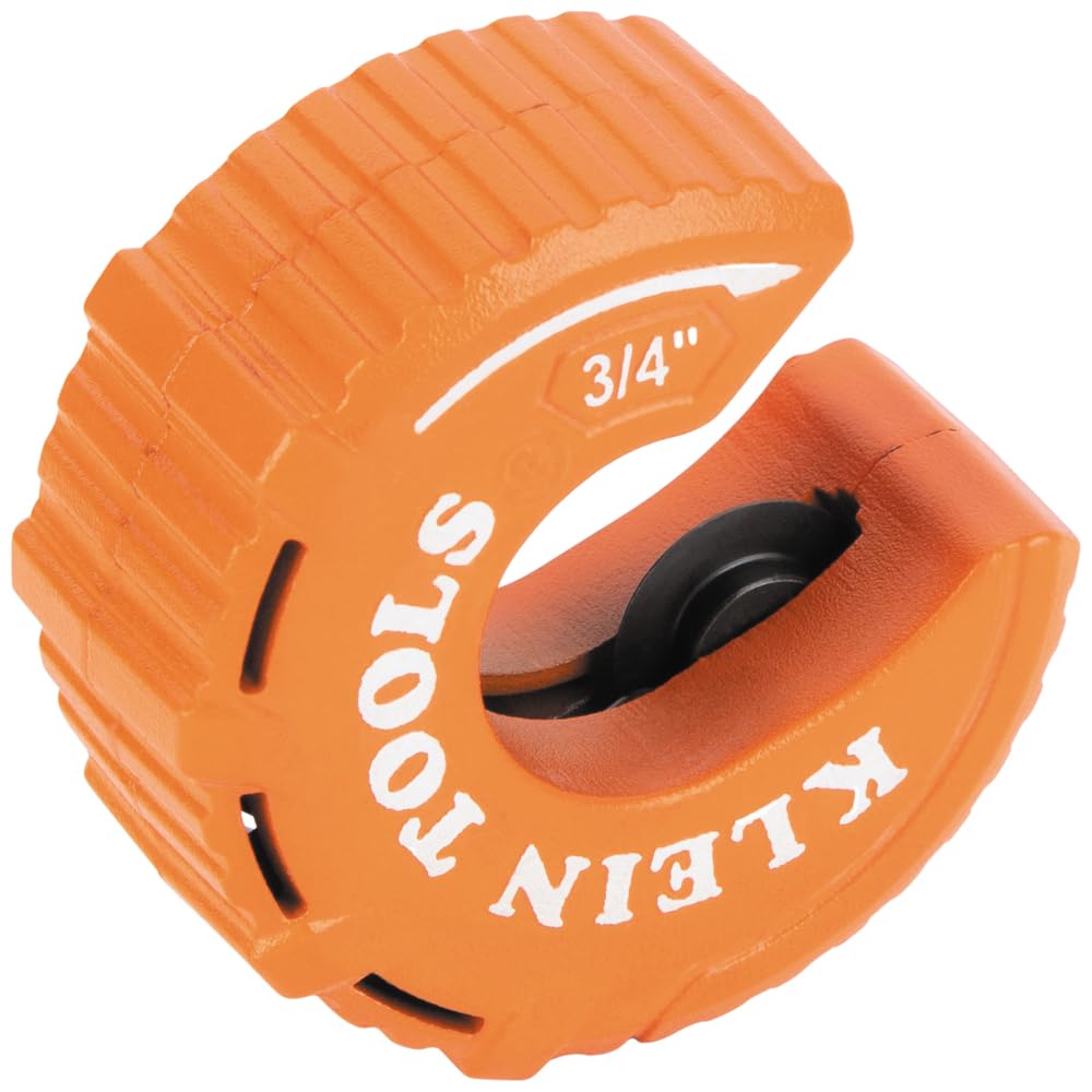 Klein Tools 50056 Coupe-tube en cuivre style C, capacité de coupe de 3/4", ultra compact pour les espaces restreints, rouleaux rotatifs libres