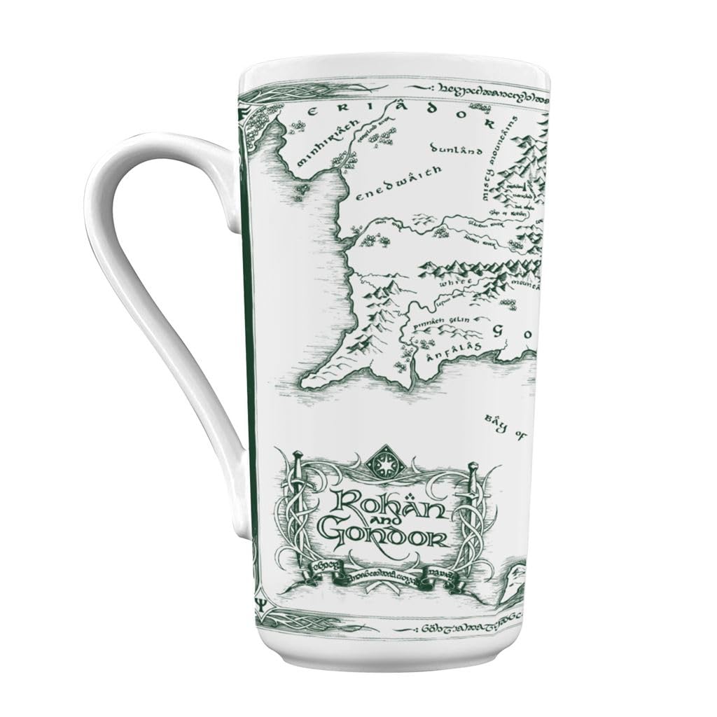Pyramid International The Lord of the Rings Grande Mug – 'White Map' Minimalist Fantasy Art Style – 16.7oz / 470ml – One Size