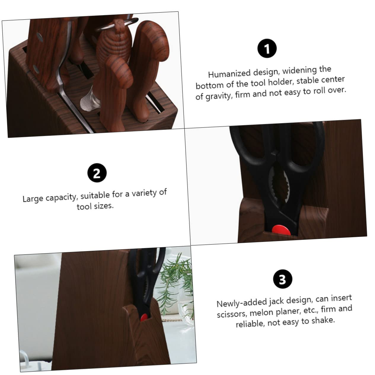 PRETYZOOM 1pc Kitchenware Storage Rack Imitation Grain Cutter Shelf for Organized Kitchen Stable Base Design for Cutters and Scissors Flat Bottom for Desktop Use and