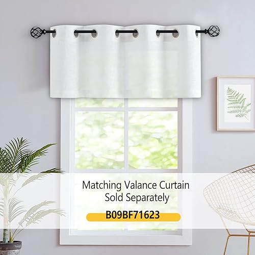 Miniatura 6 de Fmfunctex - Cortinas semitransparentes con textura de lino para ventanas