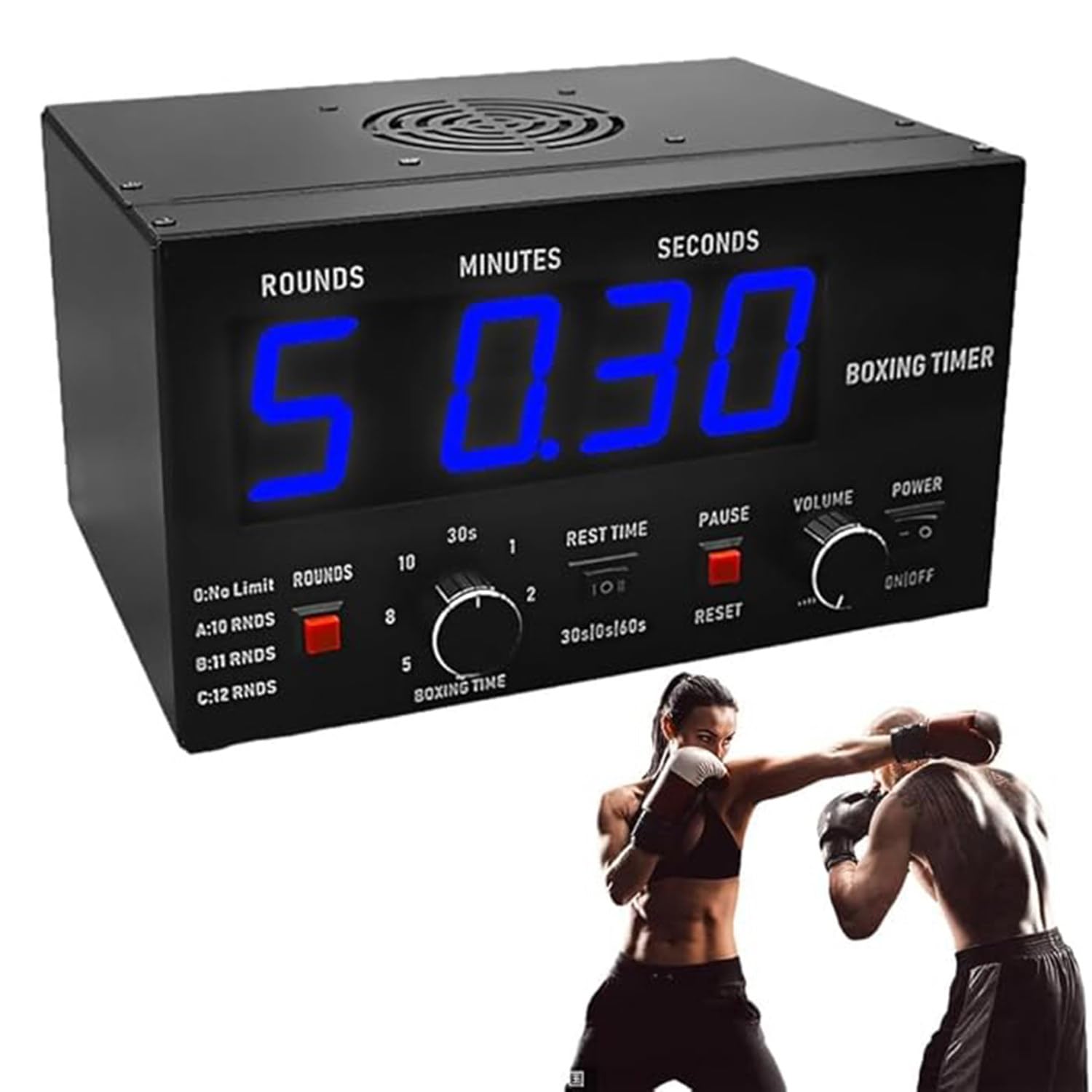 Timer a intervalli di boxe con display a LED e cicalino regolabile per allenamento e ginnastica, ideale per professionisti del fitness e atleti
