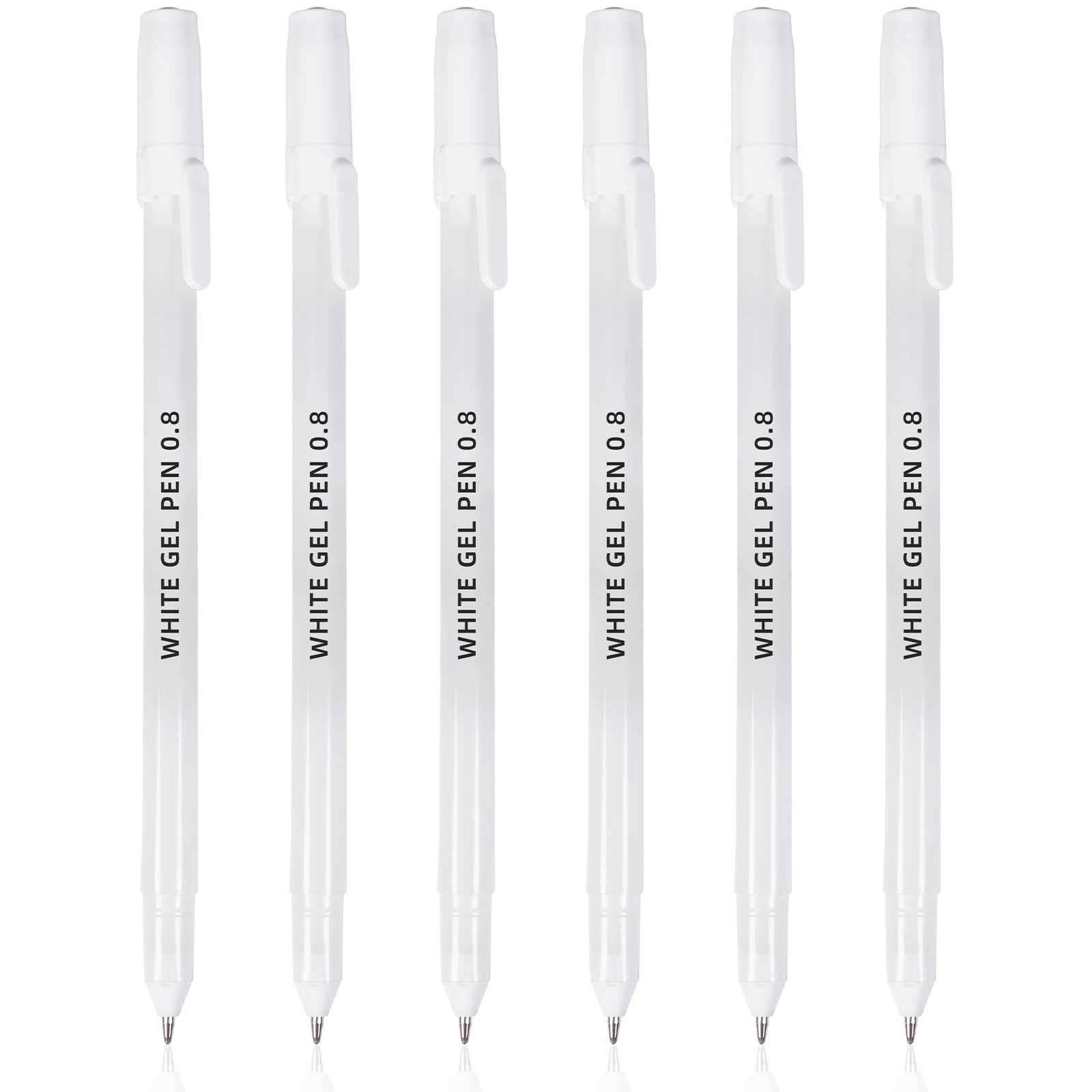 YOOUSOO White Gel Pens 6 Pack 0 8mm Premium White Ink Gel Pen For Black Paper Art Writing