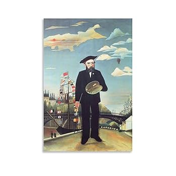 アンリ・ルソー、私自身　肖像＝風景、希少画集画、新品額装付 Amazon.co.jp: アンリ・ルソー Henri Julien Félix Rousseau