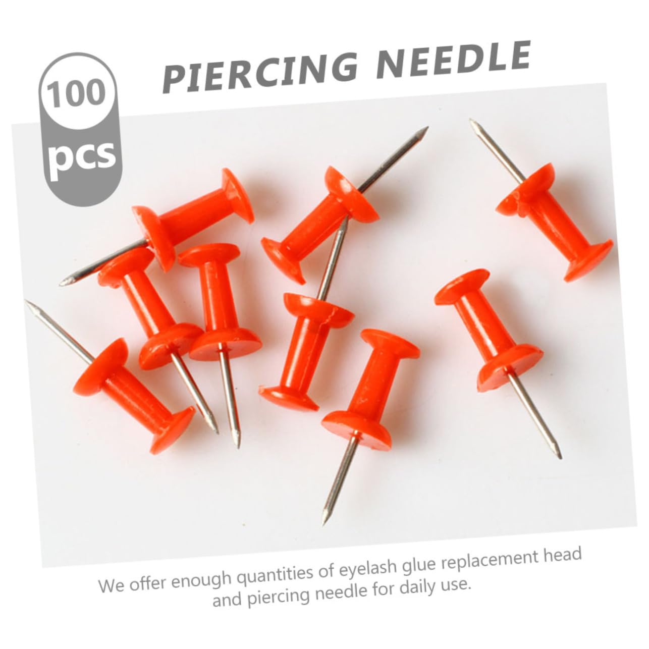 Ipetboom Set of 100pcs Eyelash Glue Bottle Needles Anti-blocking Pin for Empty Glue Bottles