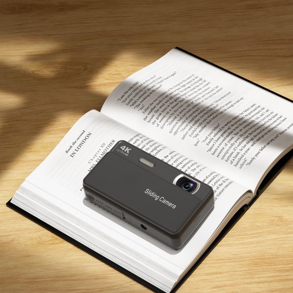 Fotocamera digitale da 64 MP, zoom 16x, fotocamera a scorrimento compatta con video 4K, schermo da 2,8 pollici, flash integrato per studenti