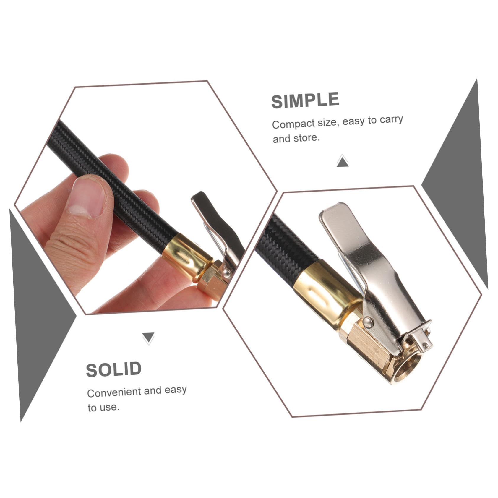 SOLUSTRE 5stücke Tire Inflator Extension Tube Langer Kupferadapter Für Luftkompressoren Für Schnelle Reifenbefüllung Und Erreichbare Und Tragbar