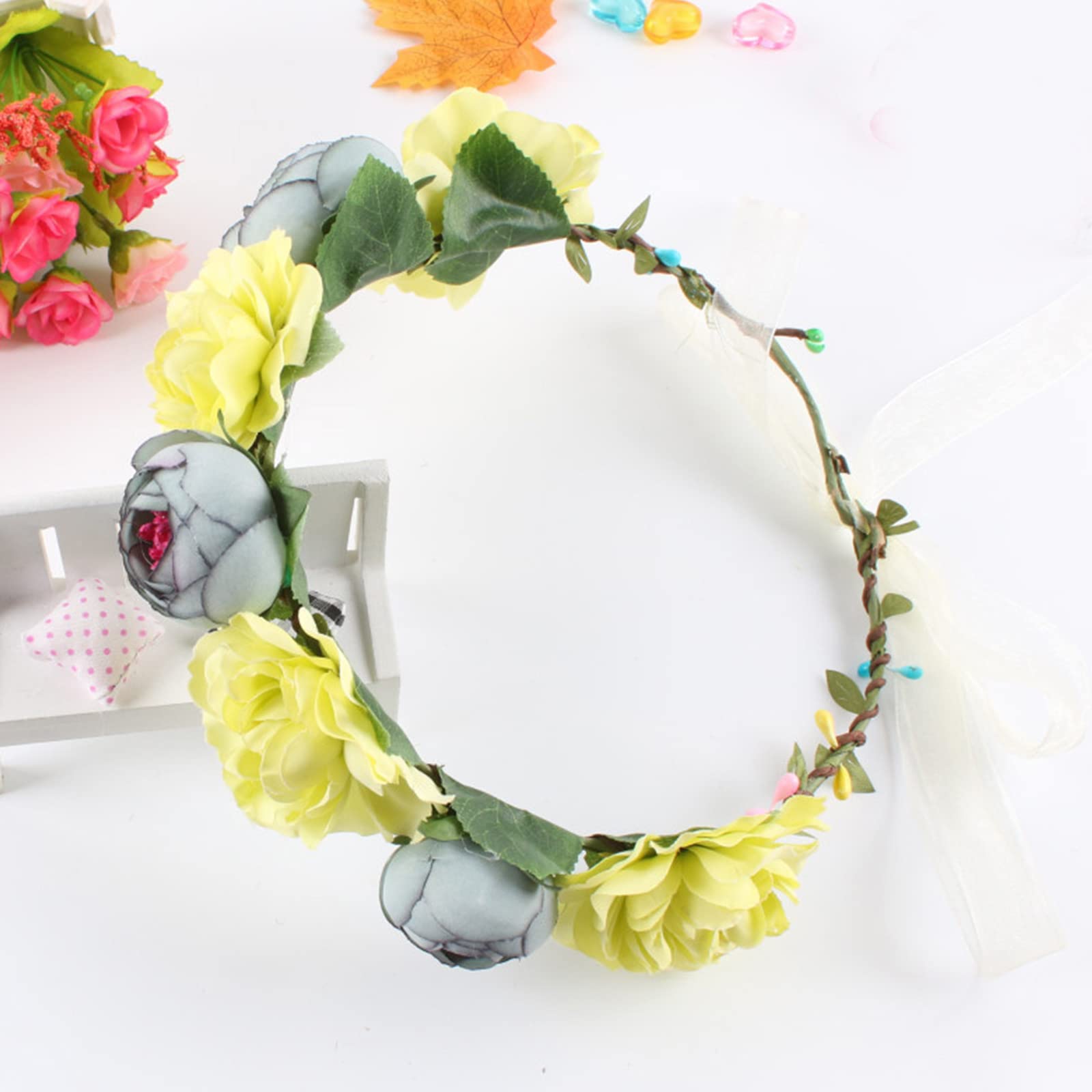 Cerchietto fatto a mano con fiori di giglio: copricapo per costumi da adulto - Italia