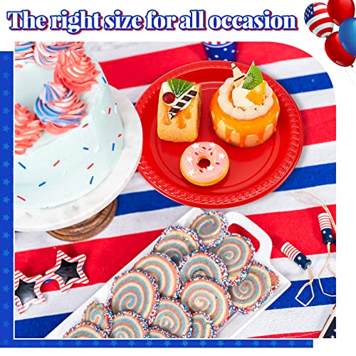 Sabary 240 Count Patriotic Plastic Plates 7 Inch 4Th Of July Party Plate Bulk Disposable Dinner Plates Independence Day Decorations For Thanksgiving Halloween Appetizer Dessert (Red White Blue) #TOP5