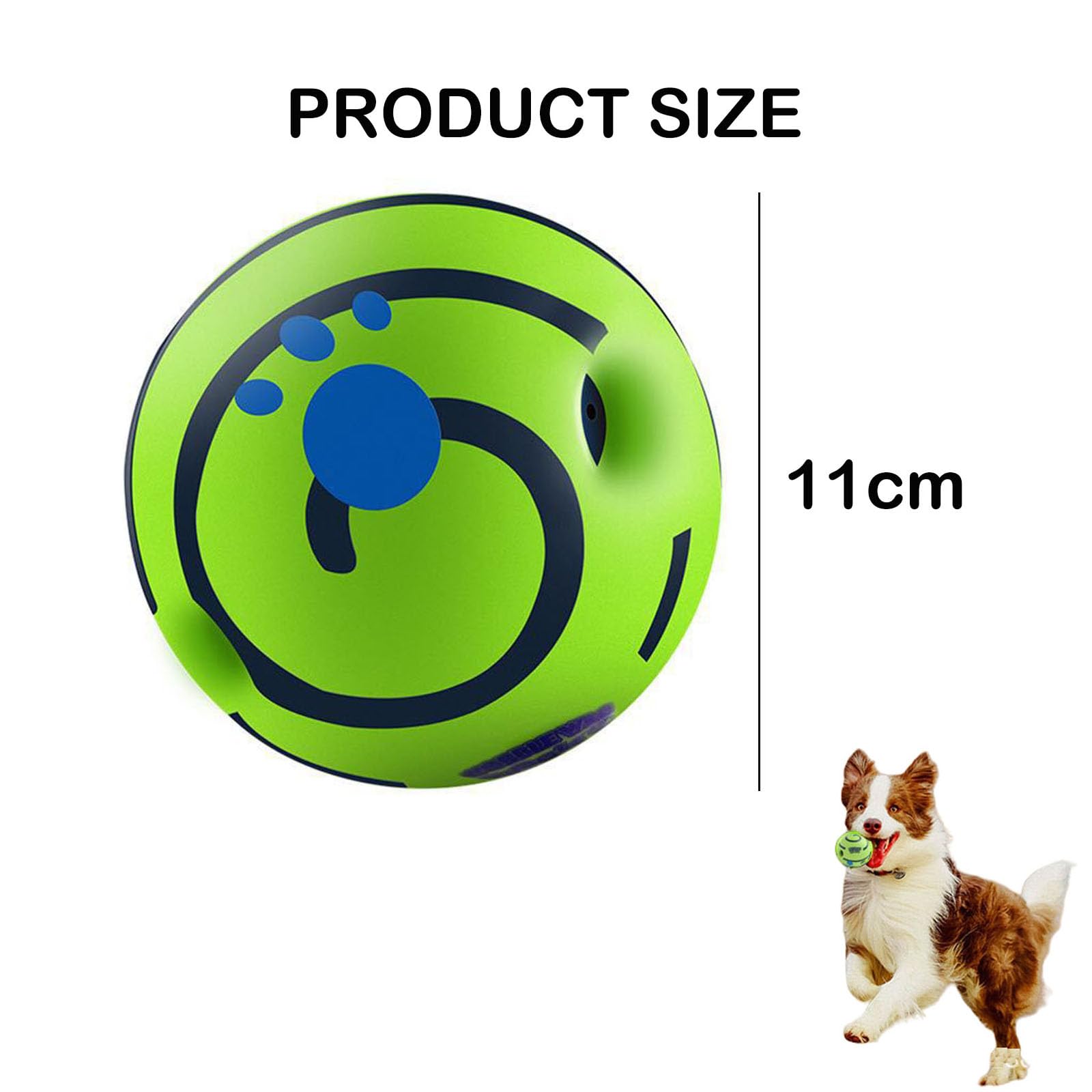 Mystiqut Natural Latex Rubber Squeaky Giggle Ball for Large Dogs, Green - Image 2
