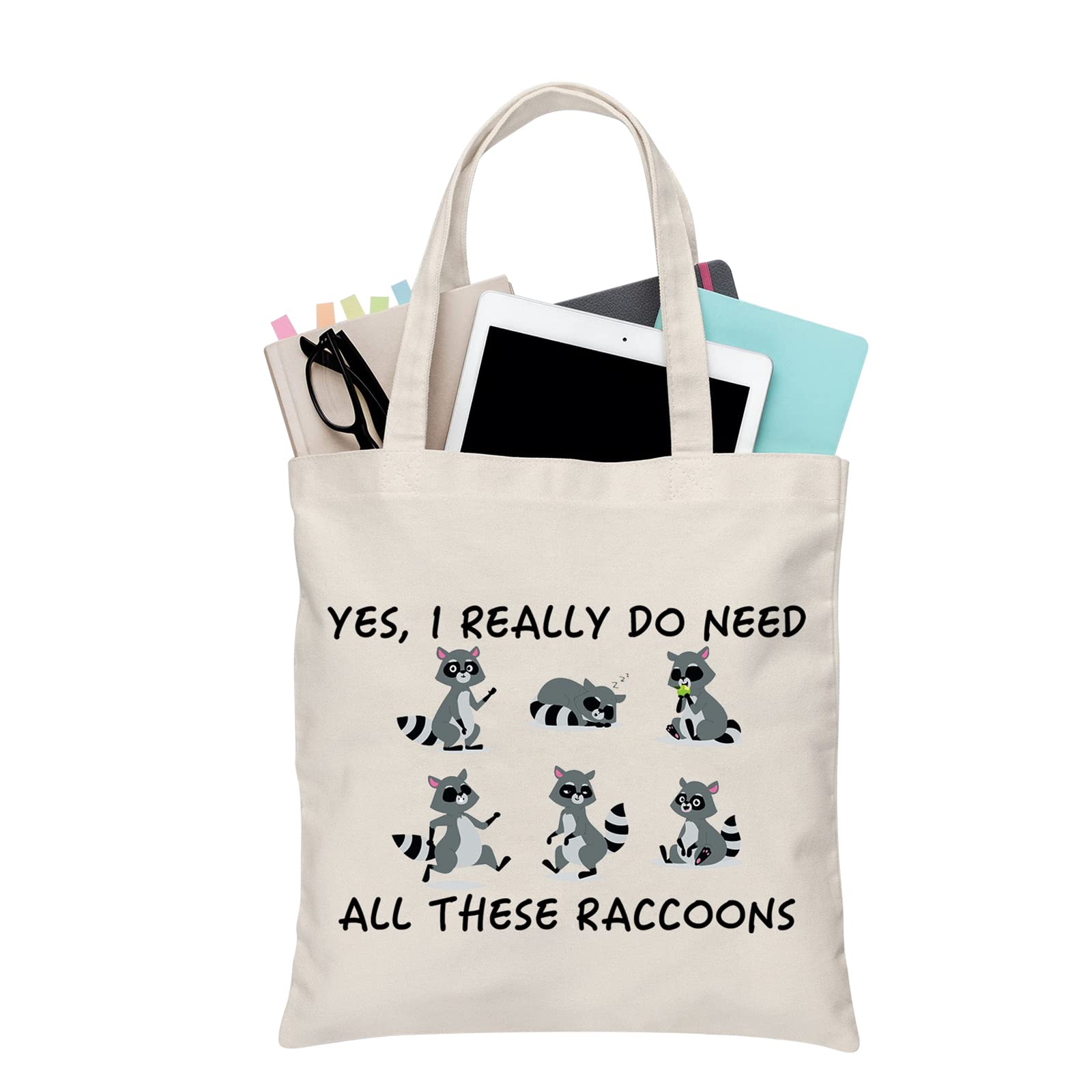 BDPWSS Raccoon Tote Bag Funny Raccoon Lover Gift Yes I Really Do Need All These Raccoons Cute Raccoon Gift Animal Lover Gift