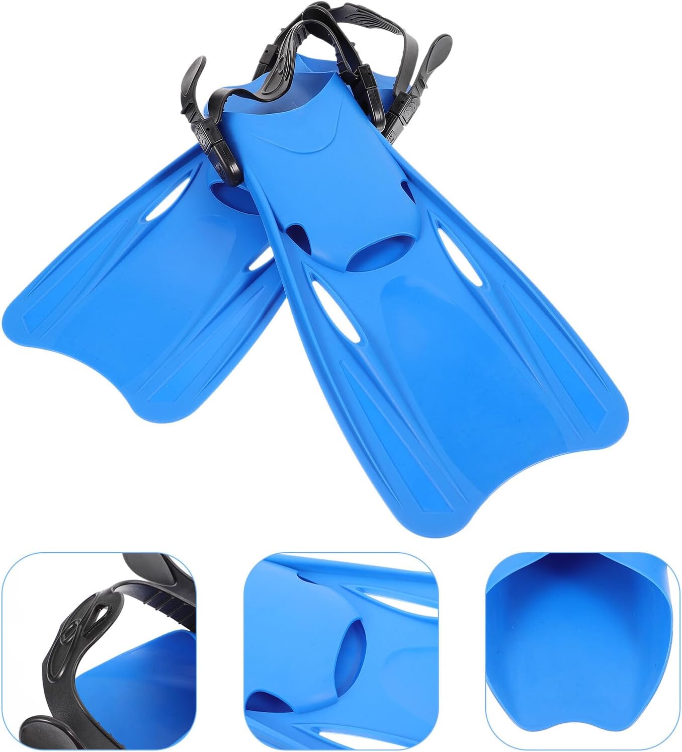 Diving Fins Snorkel Fins for Men Adjustable Blue Size L (39-43) Lightweight Swimming Training Flippers for Snorkeling and Outdoor Water Sports