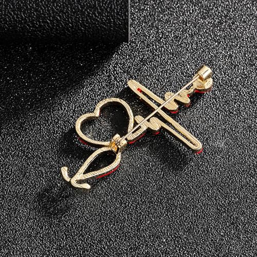 Image of Uterus Pin Medical Obgyn Pins Stethoscope Brooch Medicine Symbol Lung Brooch for Gynecologist Medical Doctors Nurse Gifts Jewelry