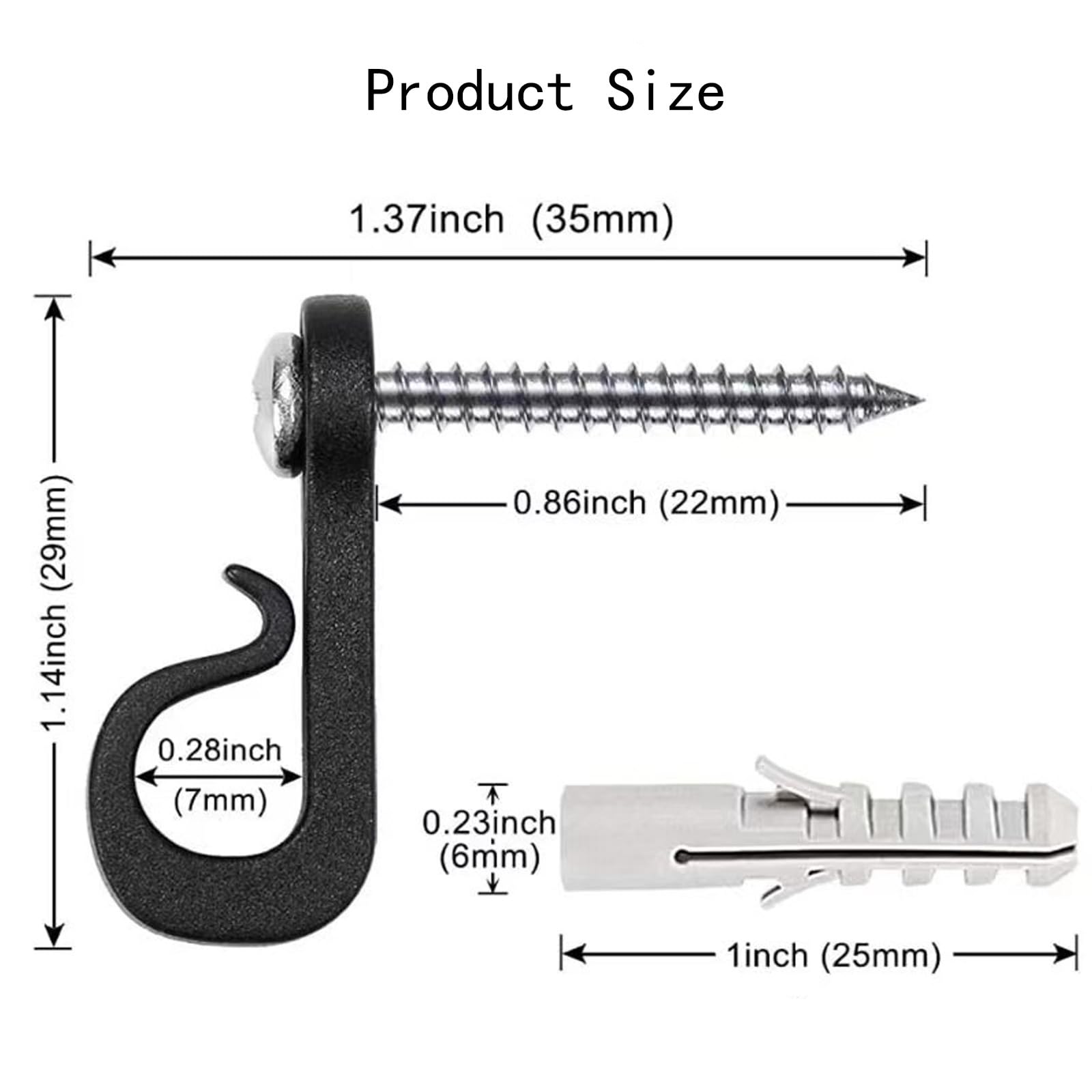 GQunit 60 Pcs Q-Hanger Screw in Hooks,Christmas Lights Hanger Hook Festoon Light Hook for Outdoor Lights Outdoor Hook - Image 2