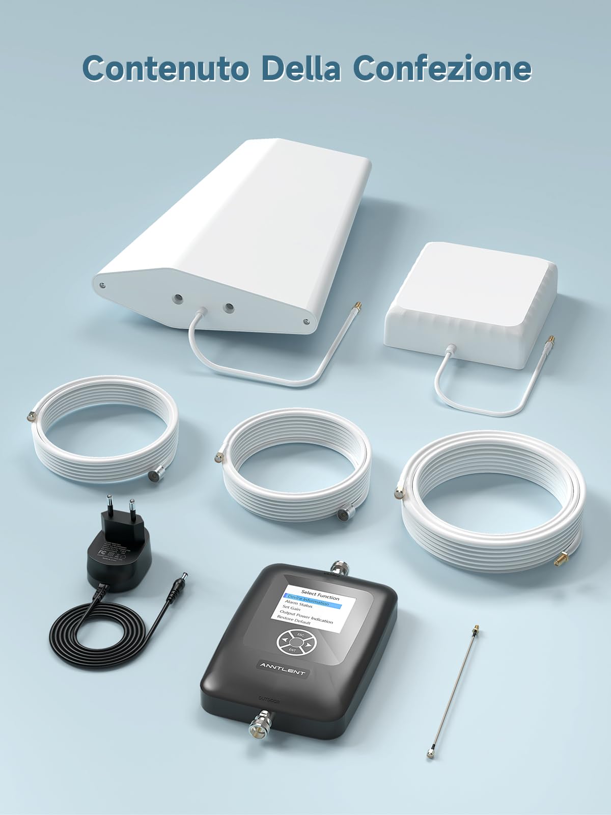 ANNTLENT Serie N50 Amplificatore Segnale Cellulare - Collegabile con APP Supporto Banda 20/8/3/1/7 Ripetitore 4G 3G gsm per Casa Ufficio Ripetitore Segnale Cellulare Supporta TIM Wind Tre