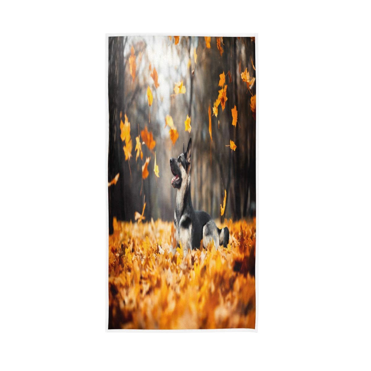 GIGIJY - Toalla de mano para perro de pastor de Europa oriental, muy absorbente, suave, para el hogar, cocina, baño, gimnasio, (1 juego de 4 unidades) para adultos niños y niñas, 76 x 38 cm