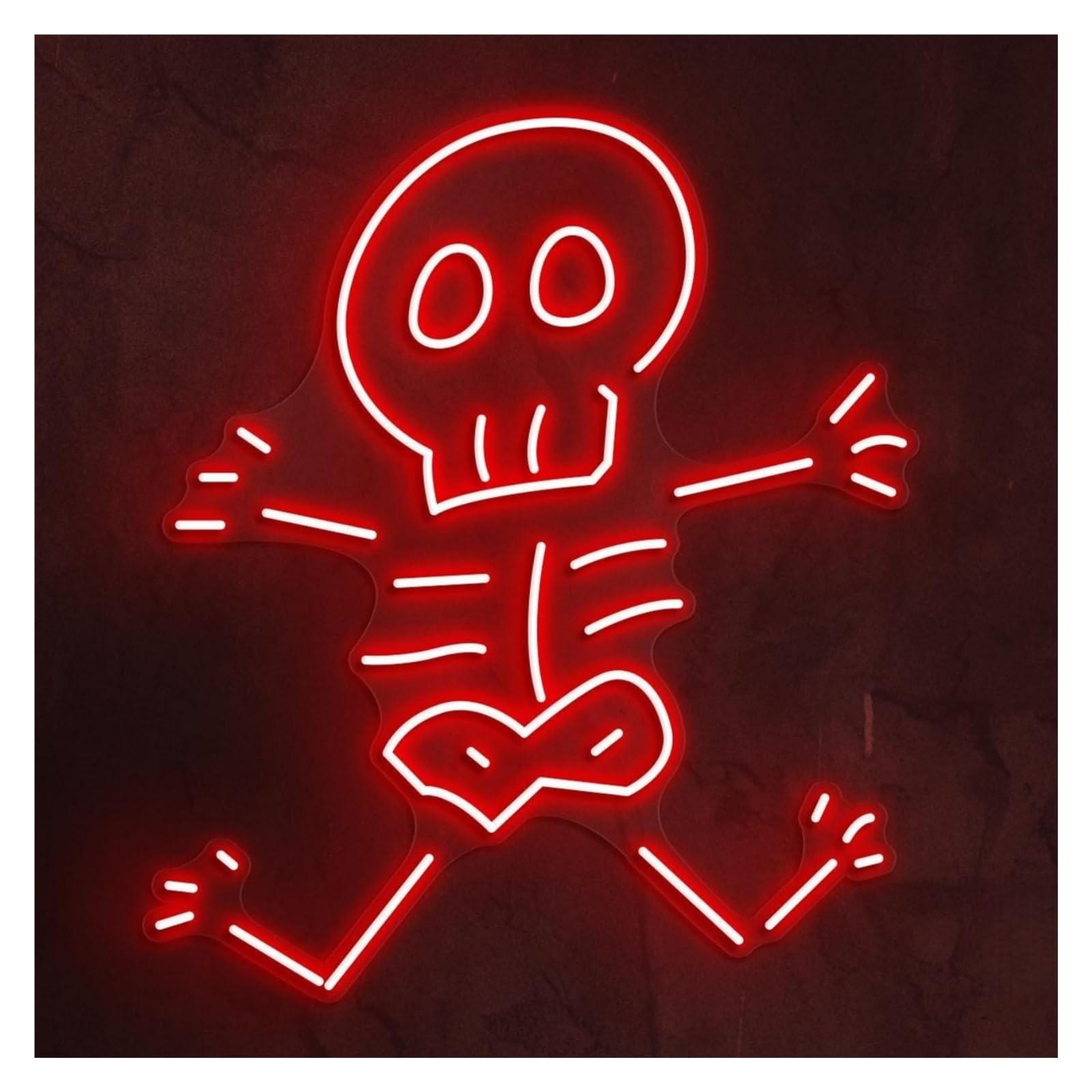RONGCH Hanging Art Signs Skeleton Neon Sign, Suitable for Wall Art Decor Baby Skull with Brightness Adjustable 44cm