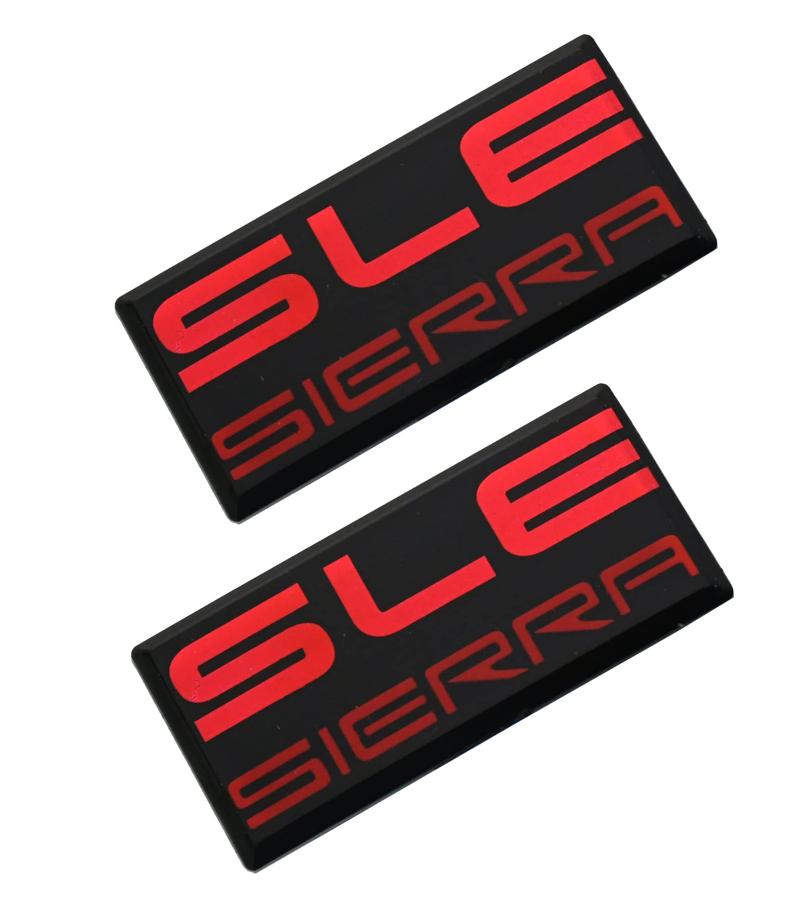 SSDD 2pcs New SLE Sierra Emblems Replacement for GMC 1500 2500 3500 Pillar Cab Roof Side Badge 88 89 90 91 (Red)
