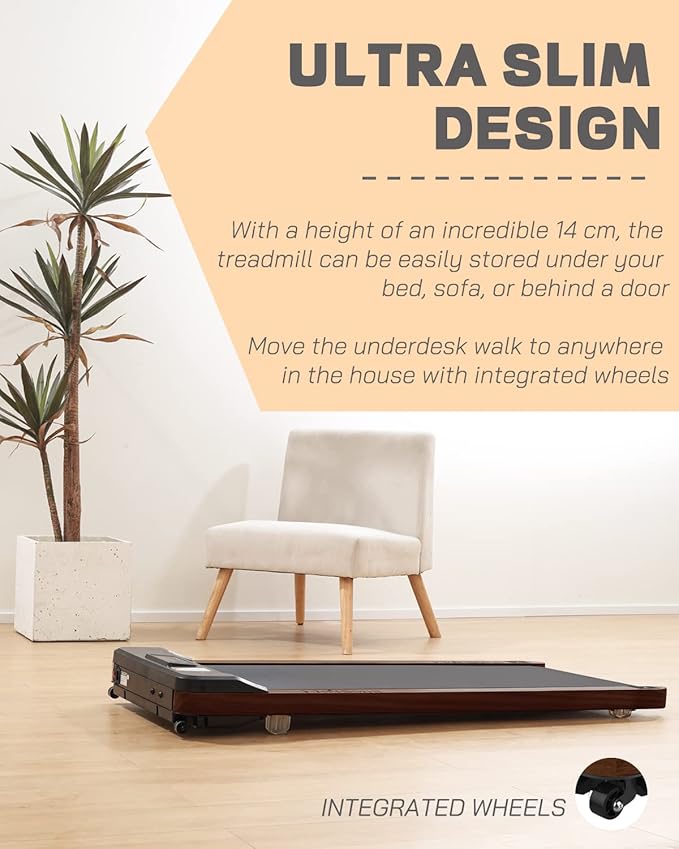 Caminadora Eléctrica Plegable 2.25HP 6 km/h Brown Wood miniatura 4