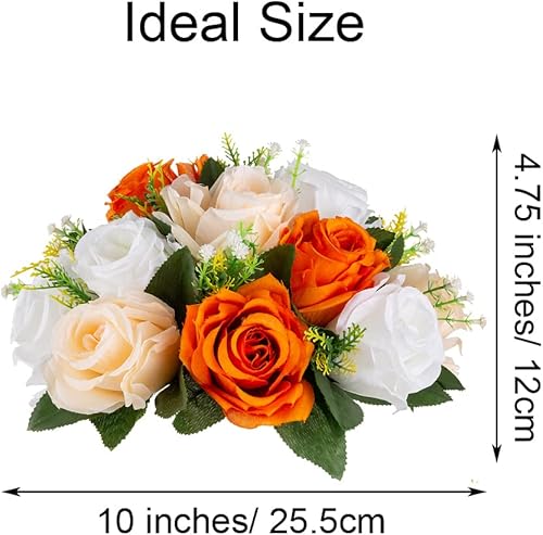 Miniatura 7 de Centros de mesa de flores para mesas de boda decoraciones de mesa de boda, bolas de flores naranjas, centros de mesa para compromiso, cerebración,