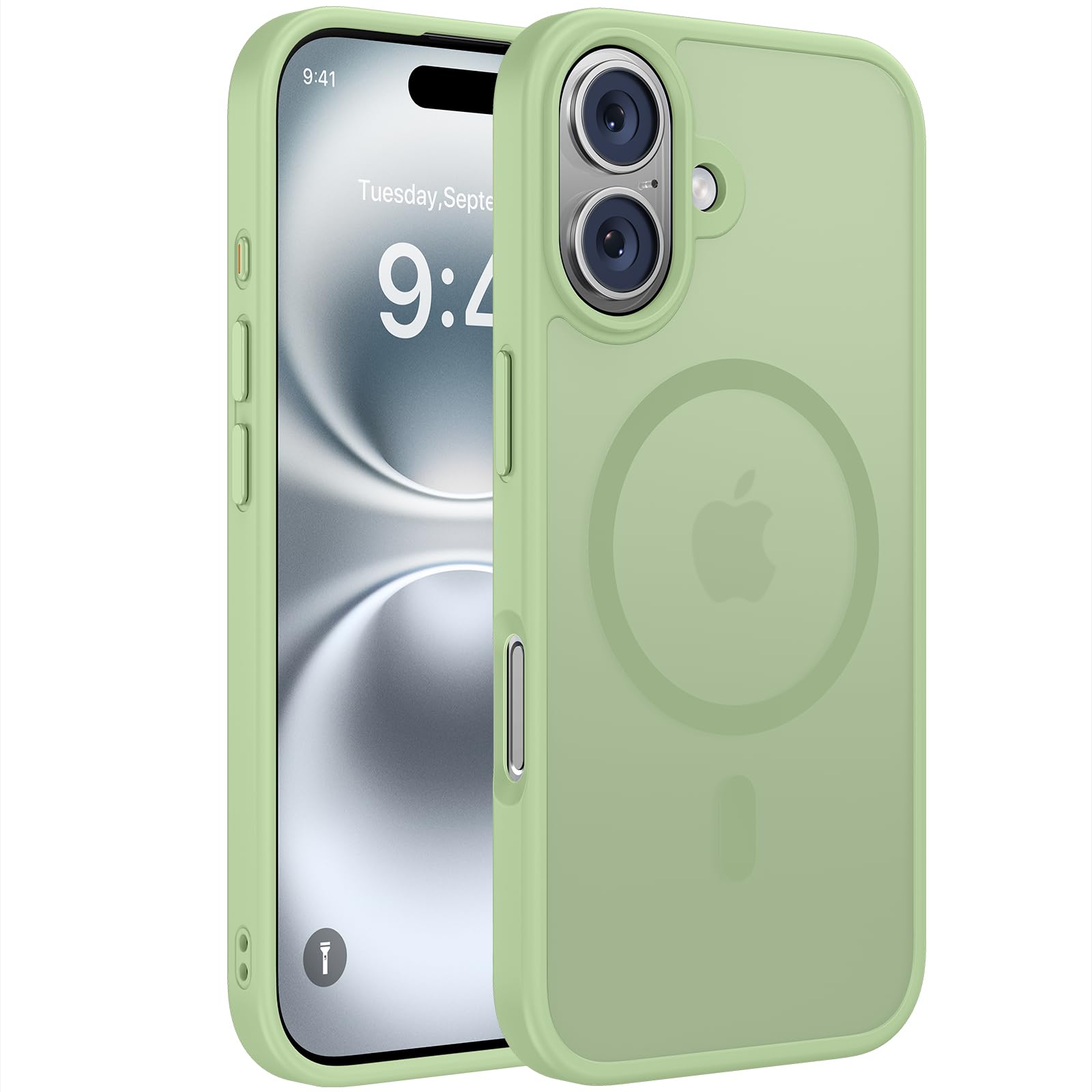Miracase Magnetic Series for iPhone 16 Case [Compatible with MagSafe] Military-Grade Protection, Anti-Fingerprint, Slim Phone Case for iPhone 16 6.1 inch - Matcha Green