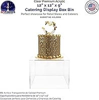 Vista 129 de Acrylic Display Riser Box Clear Plexiglass 12" x 12” x 19” No Lid Hollow Pedestal 5 Sided Display Trinkets Flowers Dust Cover Bin Collectible Items