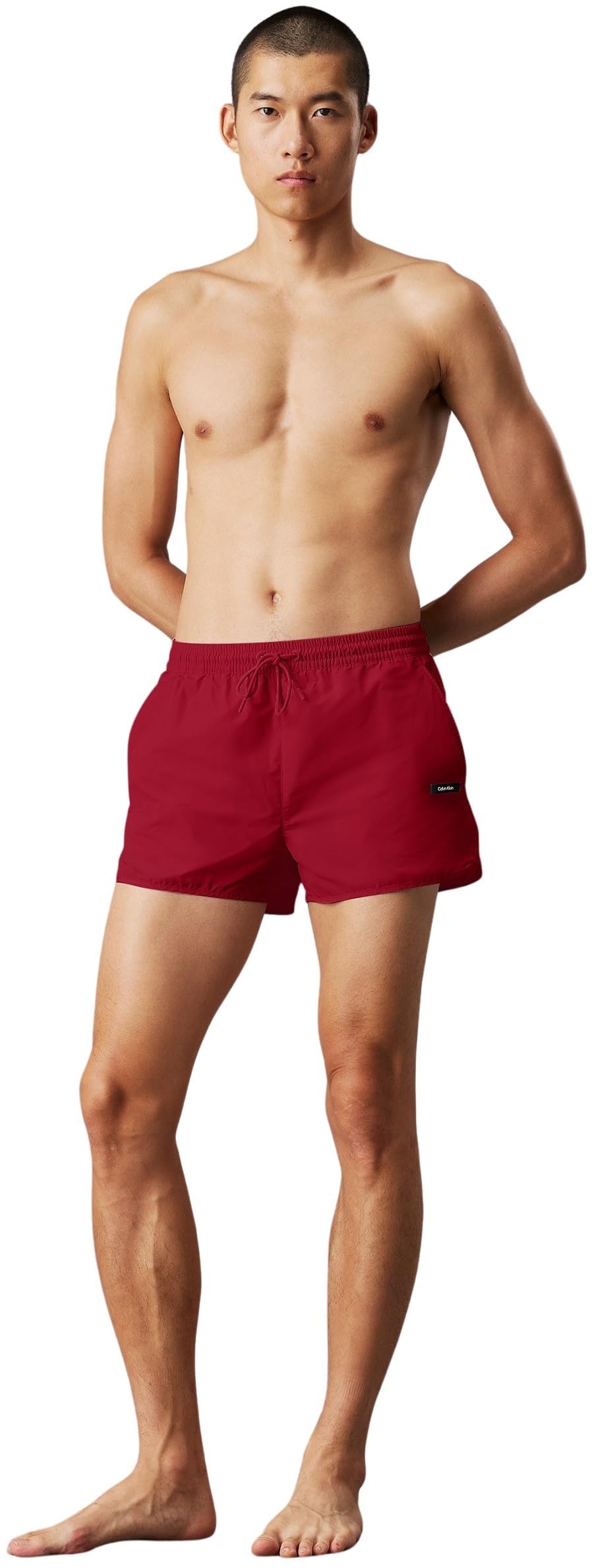 Calvin Klein Men’s Runner Quick Dry Swim Shorts, Red (Quaint Berry), XL