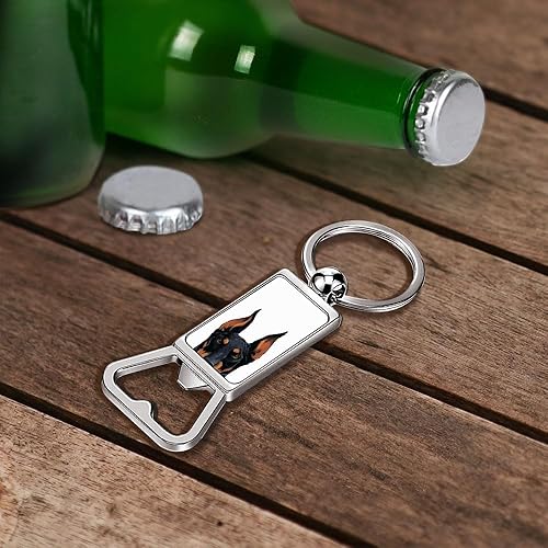 Miniatura 5 de WIRESTER Llavero de metal para abrebotellas, abrebotellas de cerveza, llavero para cocina, bar, restaurante, fácil de transportar, color negro óxido