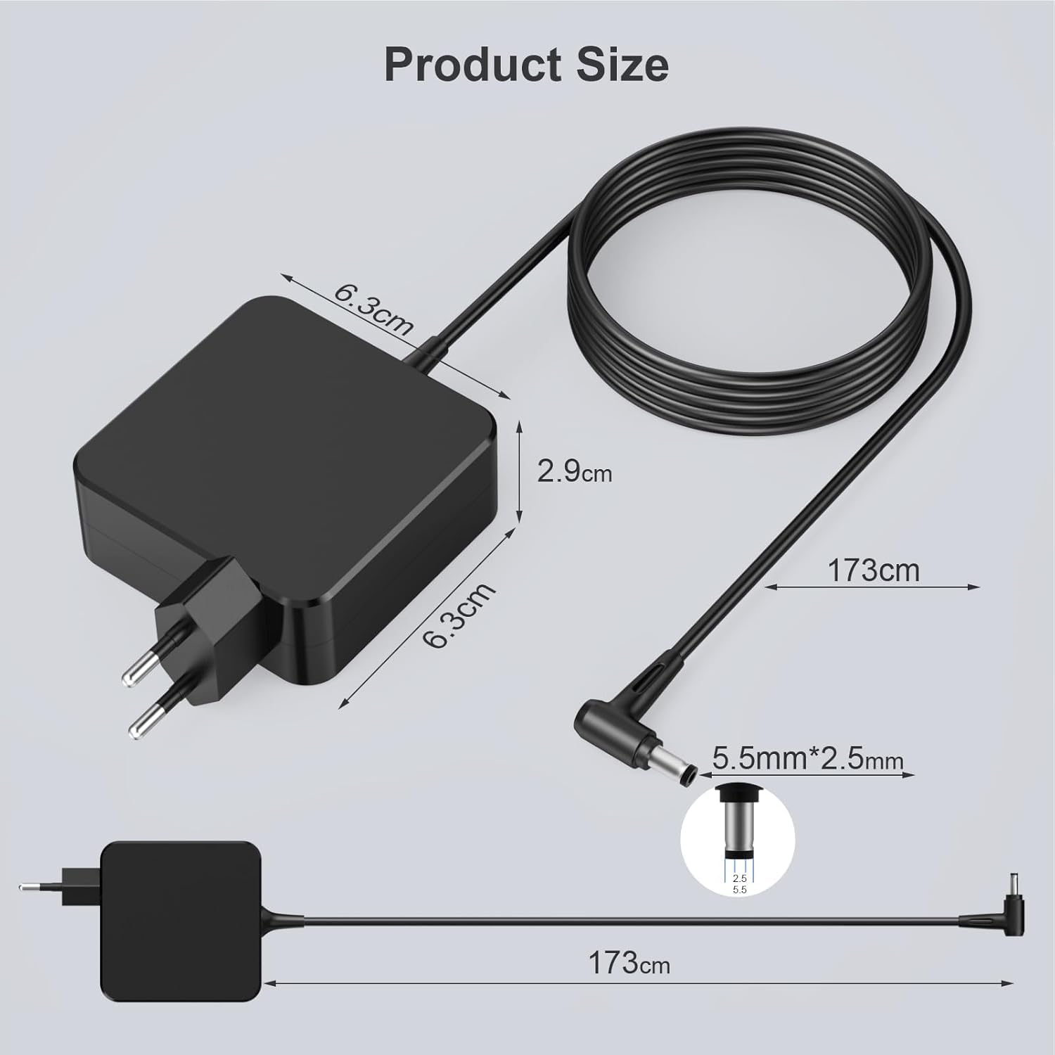 HKY 65W Laptop Netzteil – Ladegerät Für Asus, Toshiba, MINISFORUM Mini PC & JBL Lautsprecher