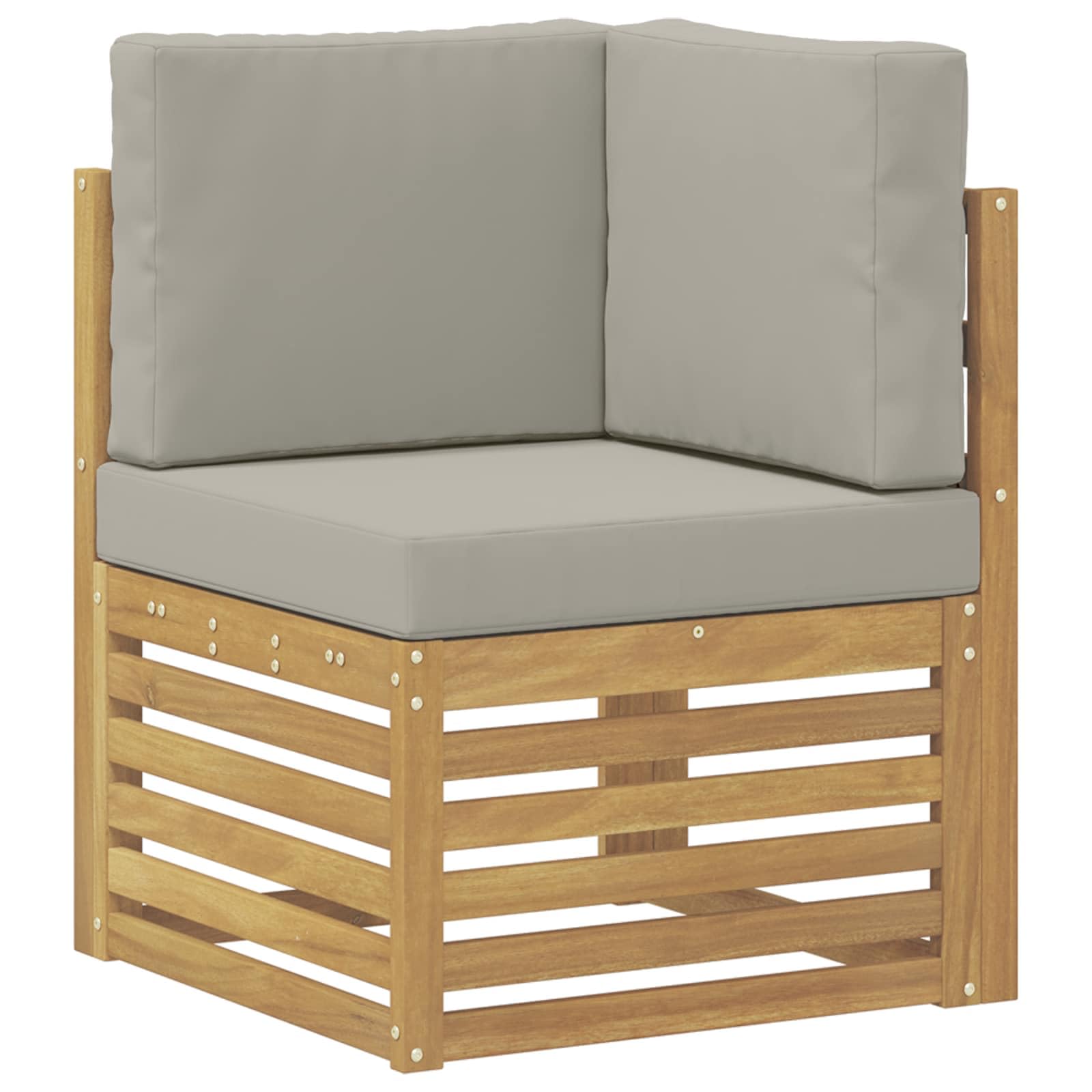 Gartenmöbelgarnitur 11-teilig aus massivem Akazienholz wetterfestes Design für Terrasse Balkon und Garten, modulare Sitzgruppe mit Tisch, Sofas, Stühlen