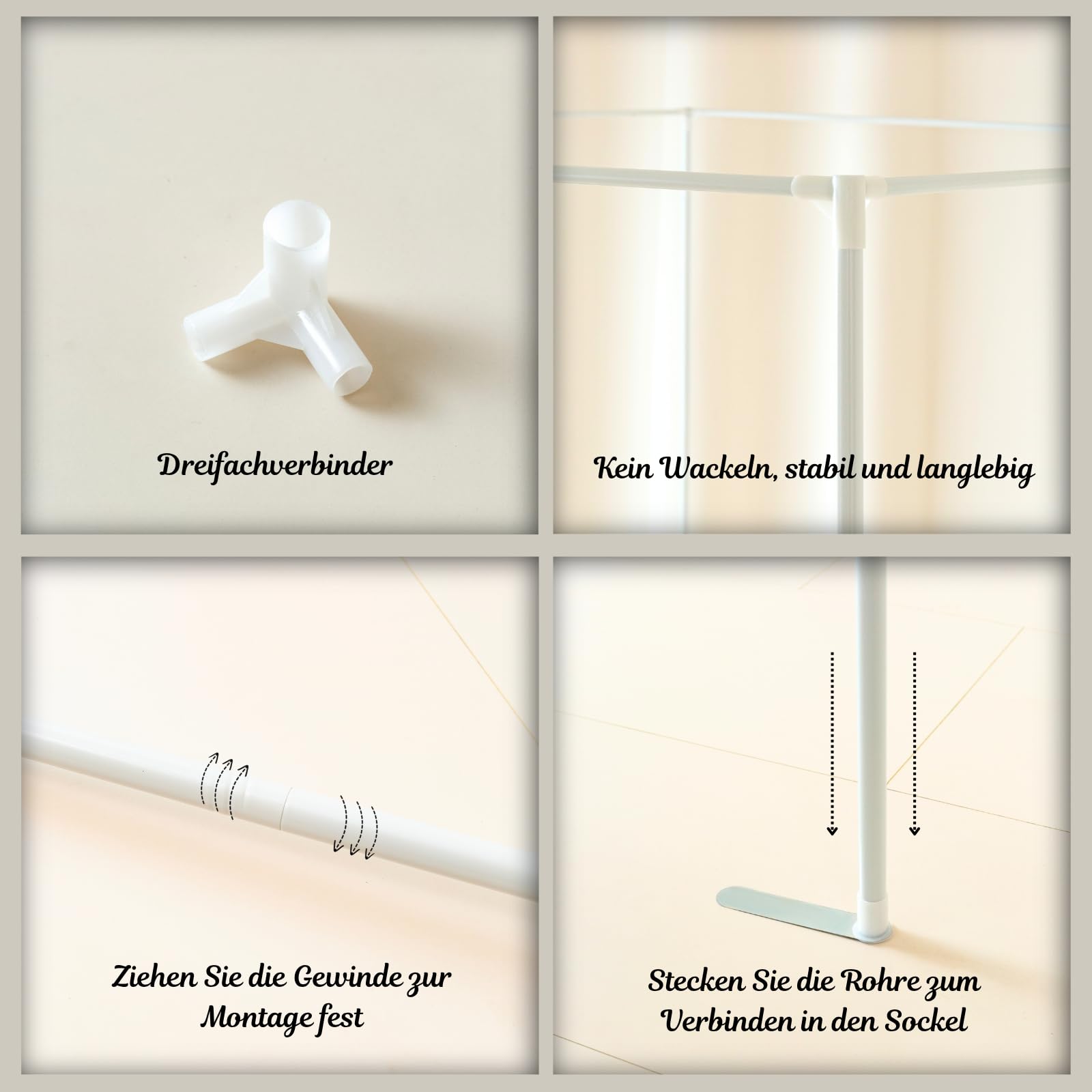 Telaio per letto a baldacchino, bianco, larghezza 200 x lunghezza 200 x altezza 200 cm, quattro poster, telaio per letto in metallo, telaio a quadro, letto angolare, cornice per un letto