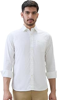 Colorplus Men Slim Fit Print Pattern Cotton Elastane Blend Regular Collar Full Sleeve Casual Shirt Yellow