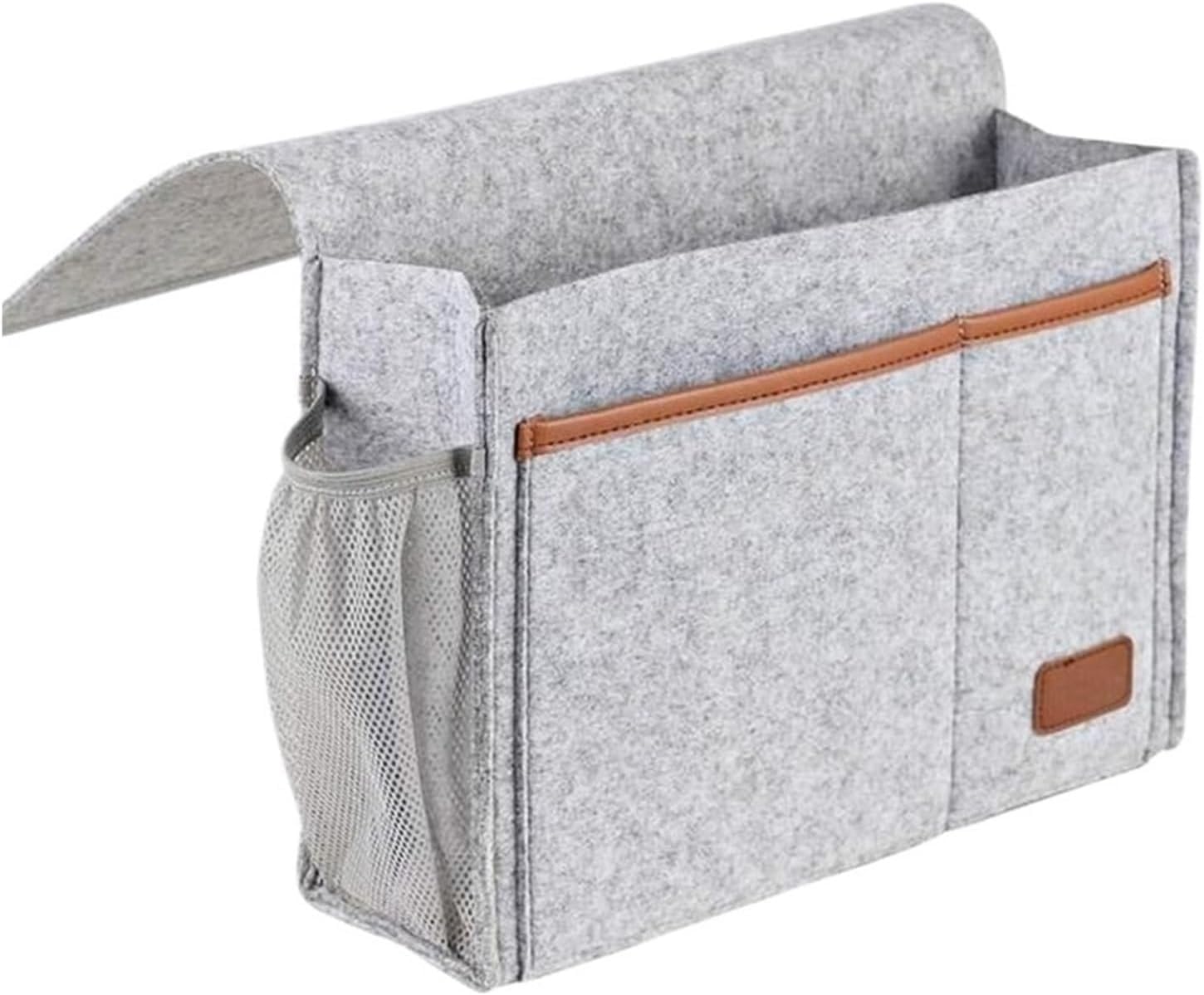 ZQINGQING Sofa Arm Tray Bedside Organizer For Bed Multi-Pocket Couch Armrest Armchair Remote Control Storage(Light Grey)