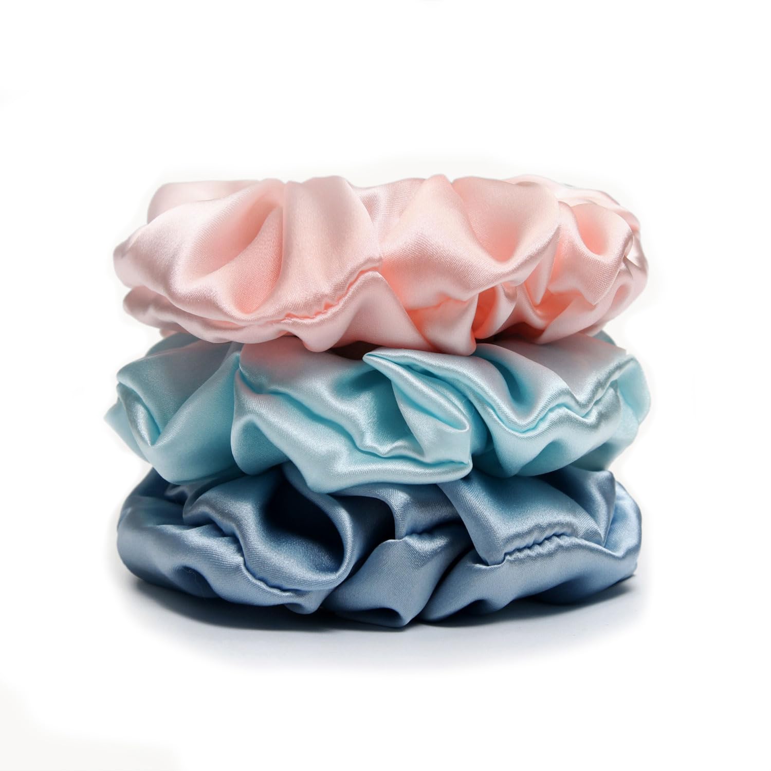 100% Silk Scrunchies, Haargummis Starker Halt für Mädchen & Damen, Haargummis Scrunchie, Scrunchies Samt, Einfarbige Elastische Dicke Bänder, Weiche Seile Pferdeschwanzhalter Frauen Haarschmuck
