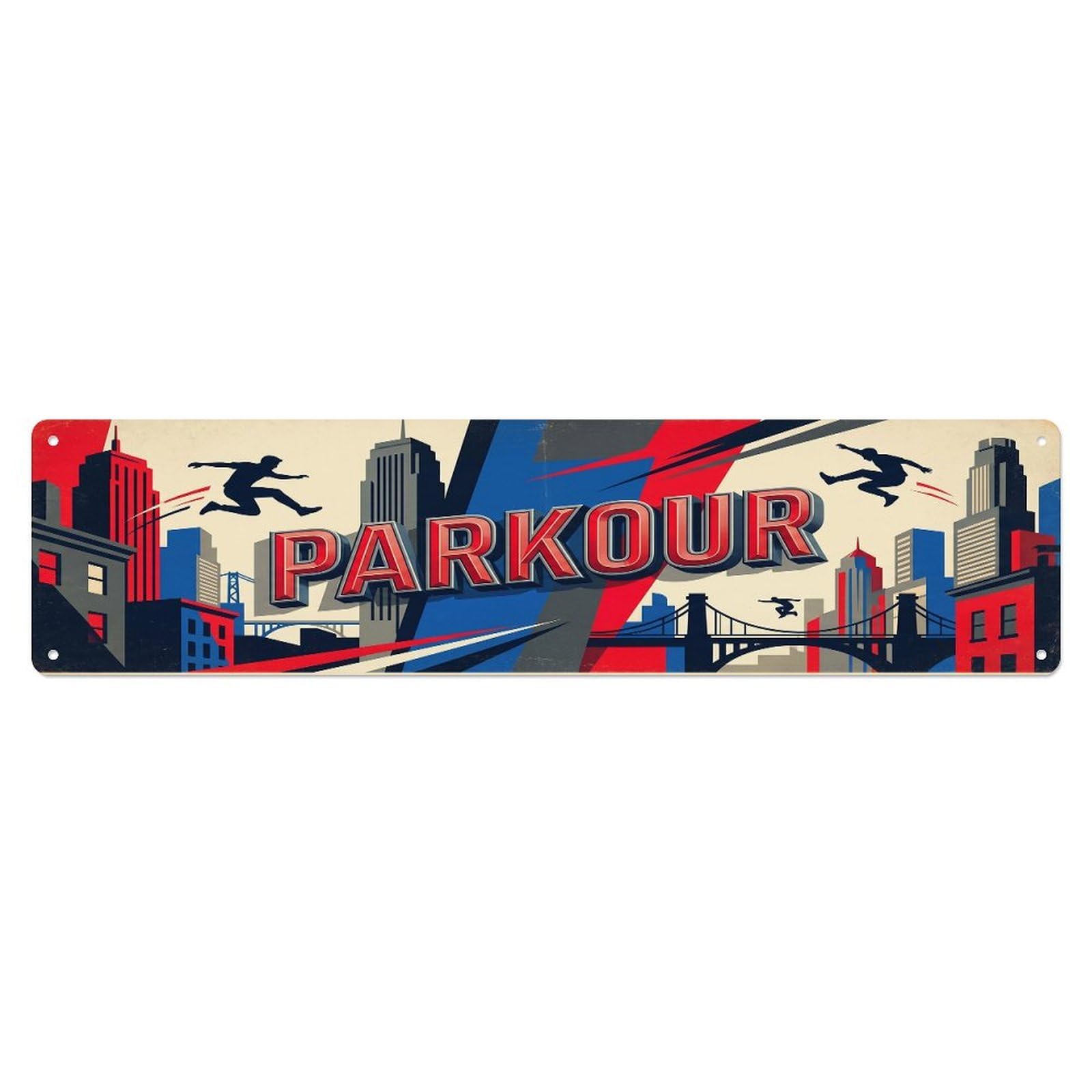 Olhnbad 4X16inch(10X40cm) Vintage Parkour Outdoor Activity Sports Metal Tin Sign