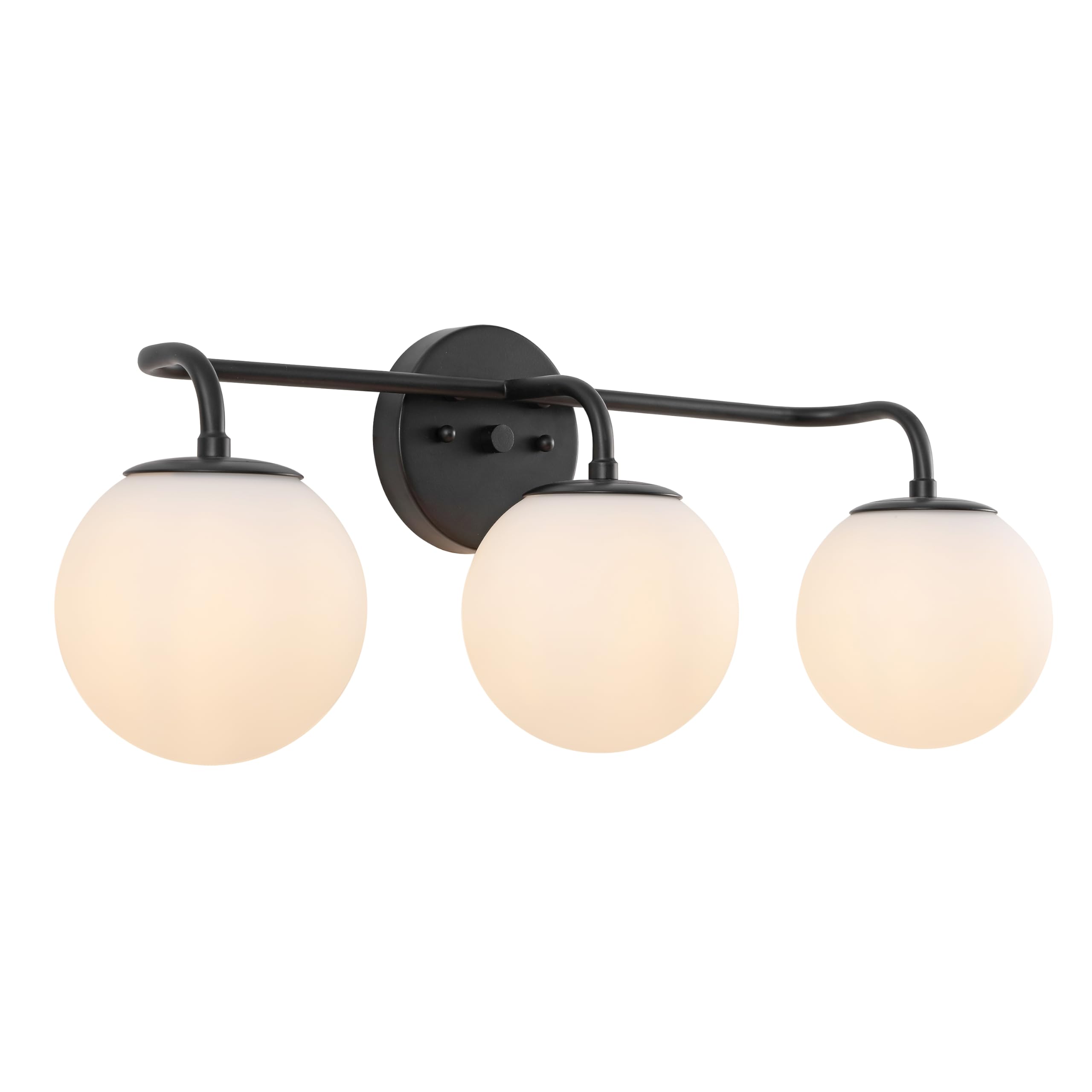 JONATHAN Y Louis Parisian Globe 25" Vanity 3-Light, Black