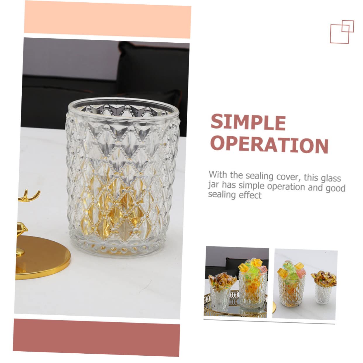 Glas Bonbondose mit Deckel, Transparent, für Trockenfrüchte und Kaffee