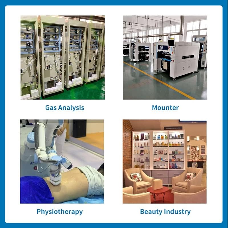 Examples of applications for the KVP8 pump: Gas Analysis, Mounter, Physiotherapy, Beauty Industry