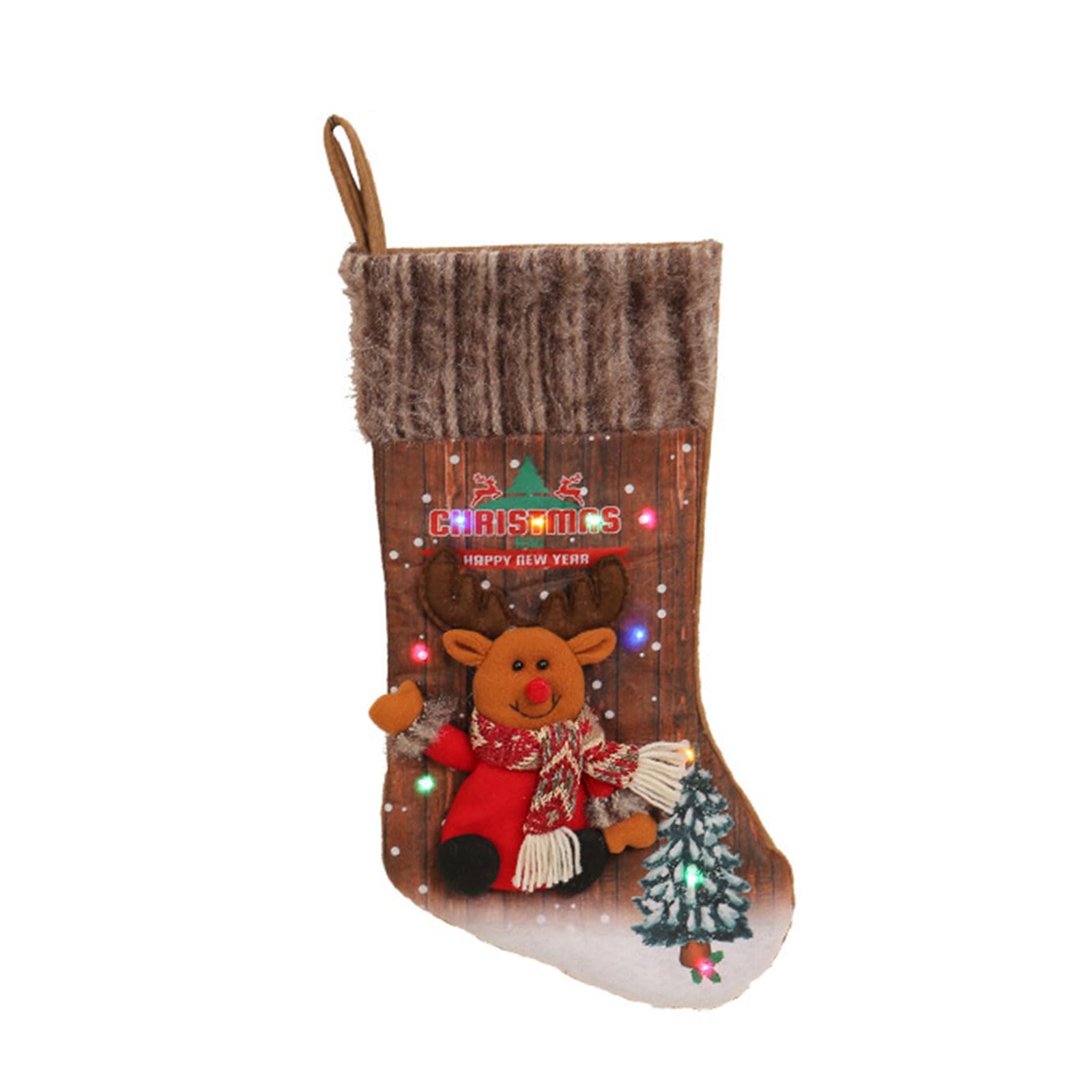 Tsophreniq LED Glowing Christmas Stockings Santa, Reindeer Gift Bags for Christmas Decorations Tree Ornaments Ornaments Festive Gift Bags Stockings
